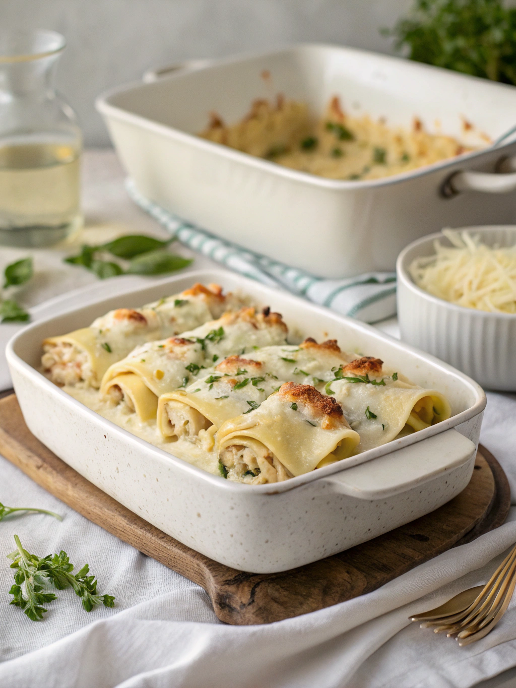 Chicken Alfredo Lasagna Rolls