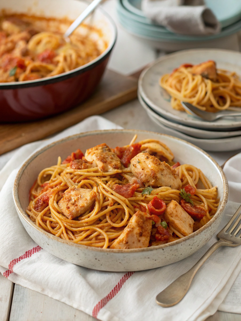Easy Spicy Southern Chicken Spaghetti