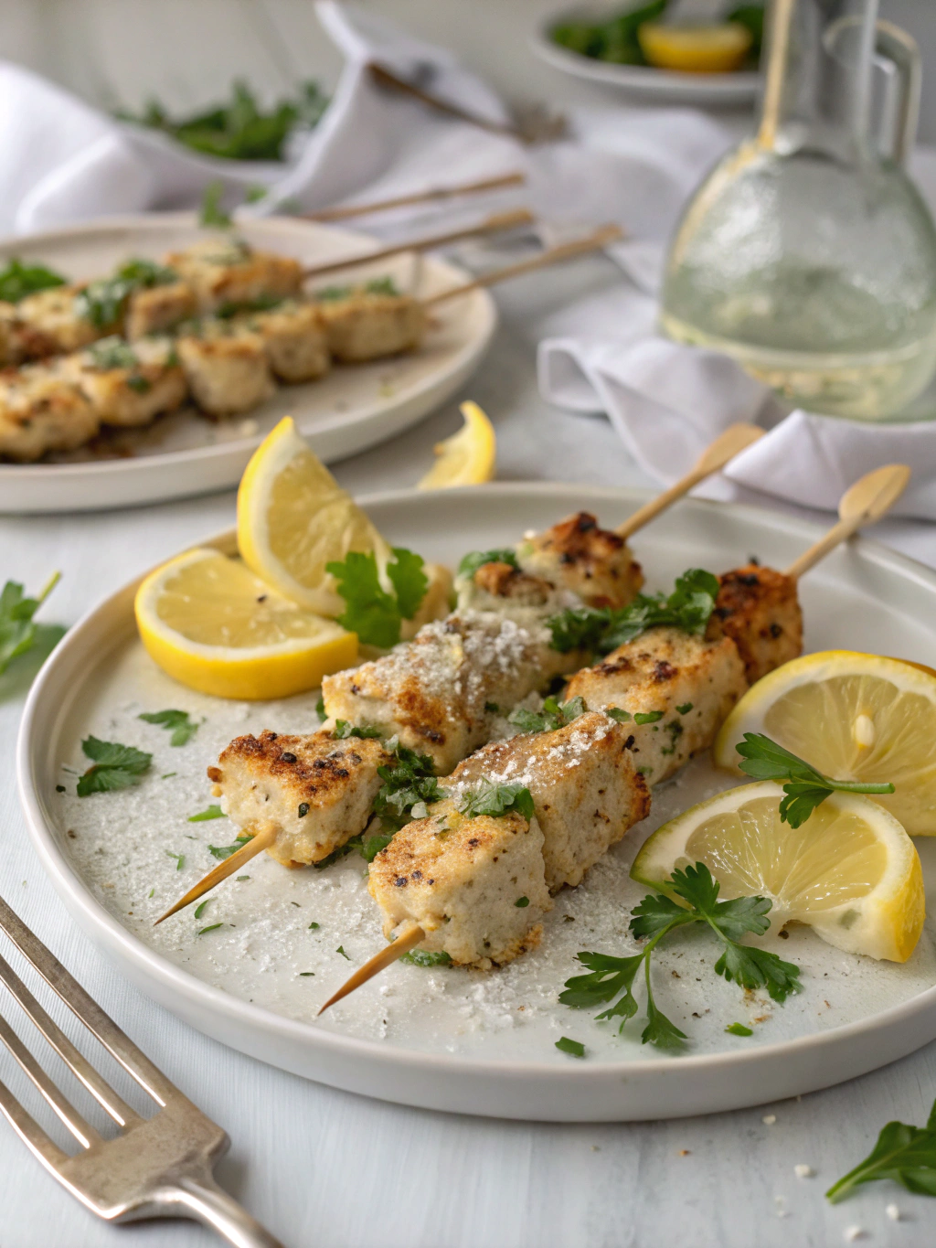 Garlic Parmesan Chicken Skewers