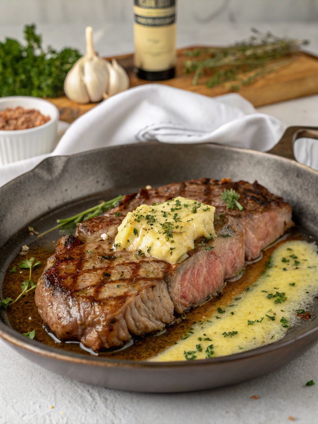 Garlic butter steak