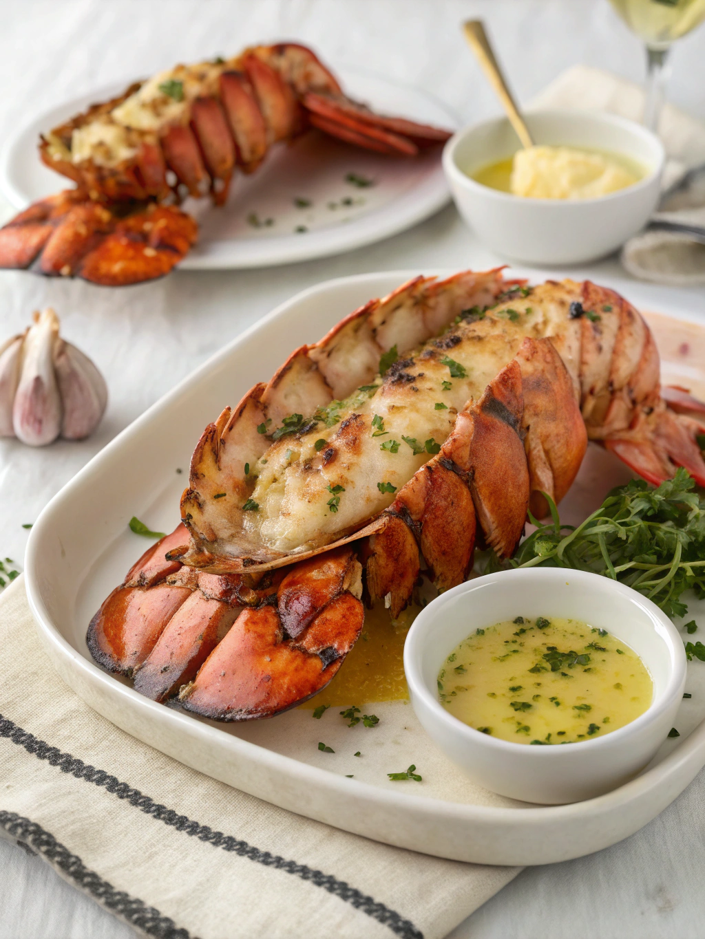 Grilled Lobster Tails with Garlic Butter