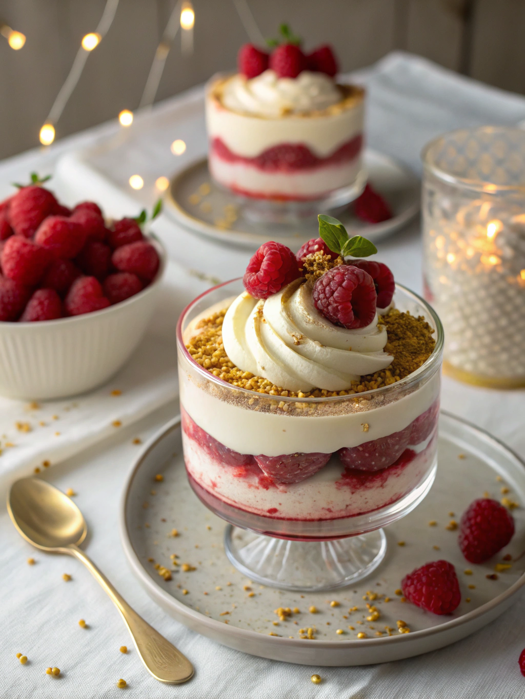 Heavenly Raspberry White Chocolate Mousse Parfait
