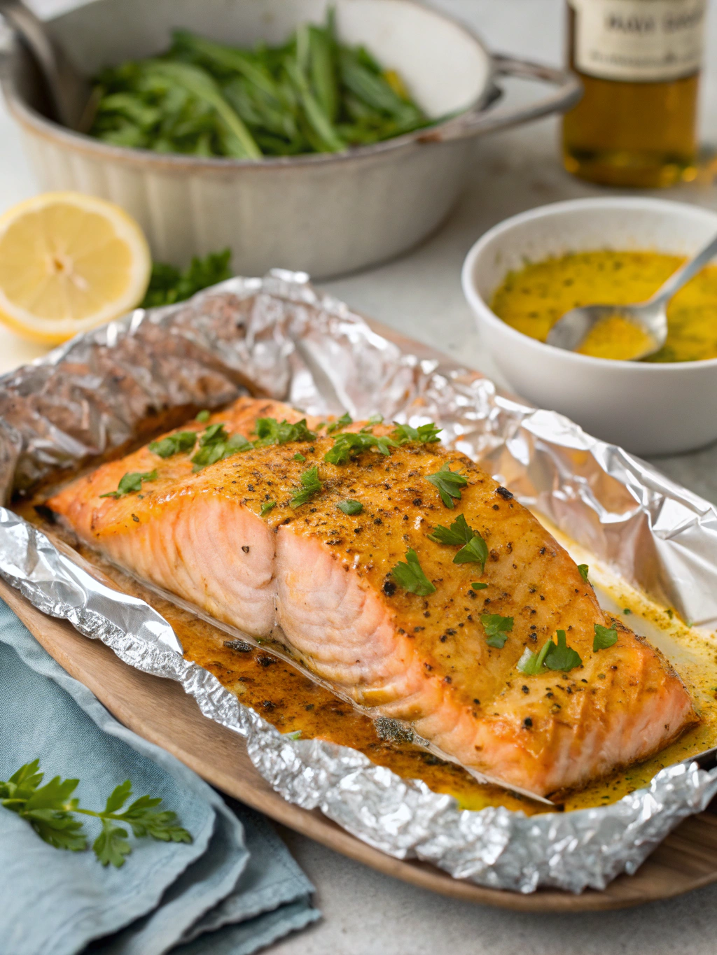 Honey Mustard Salmon in Foil