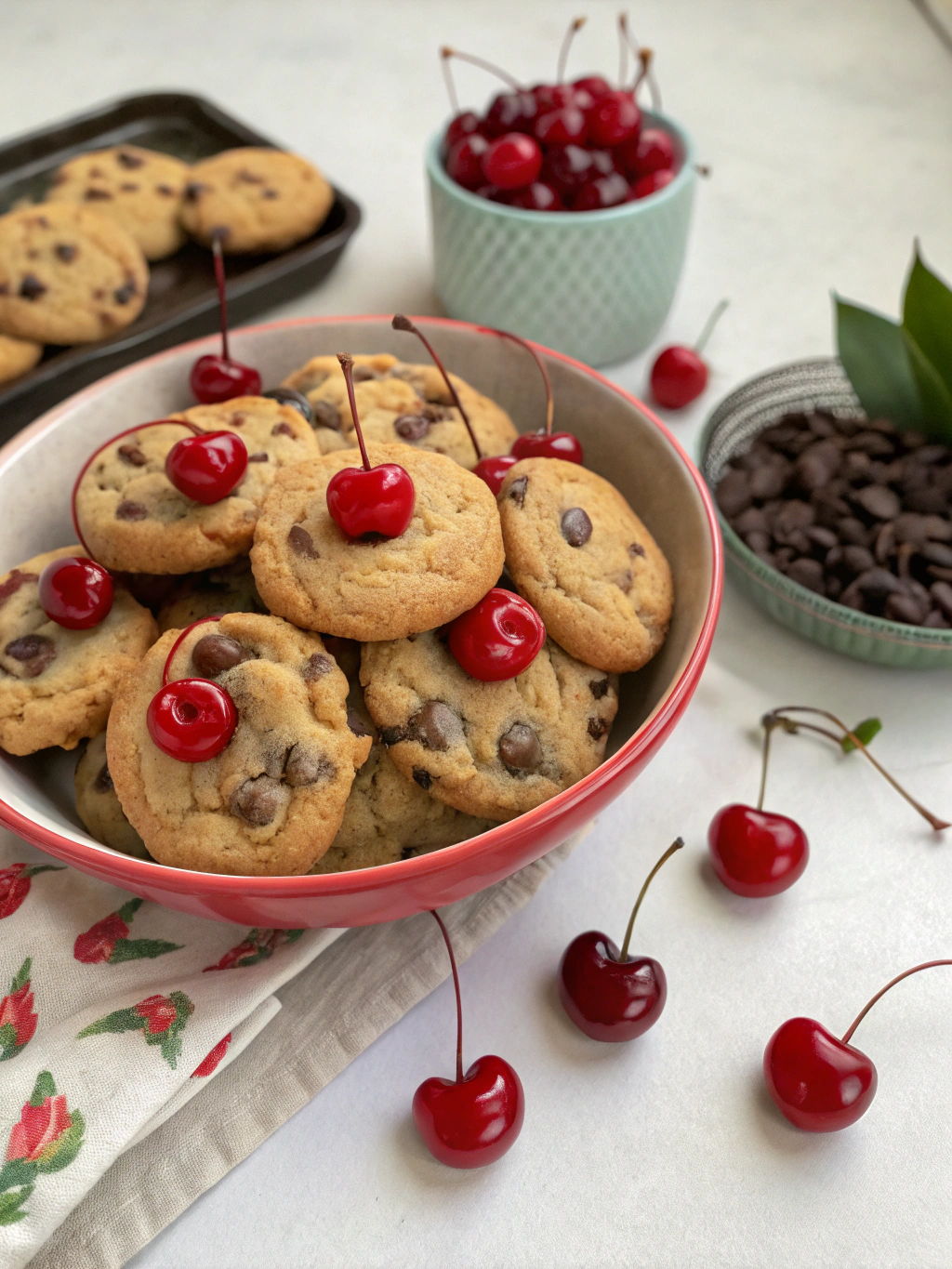 Maraschino Cherry Chocolate Chip Cookies