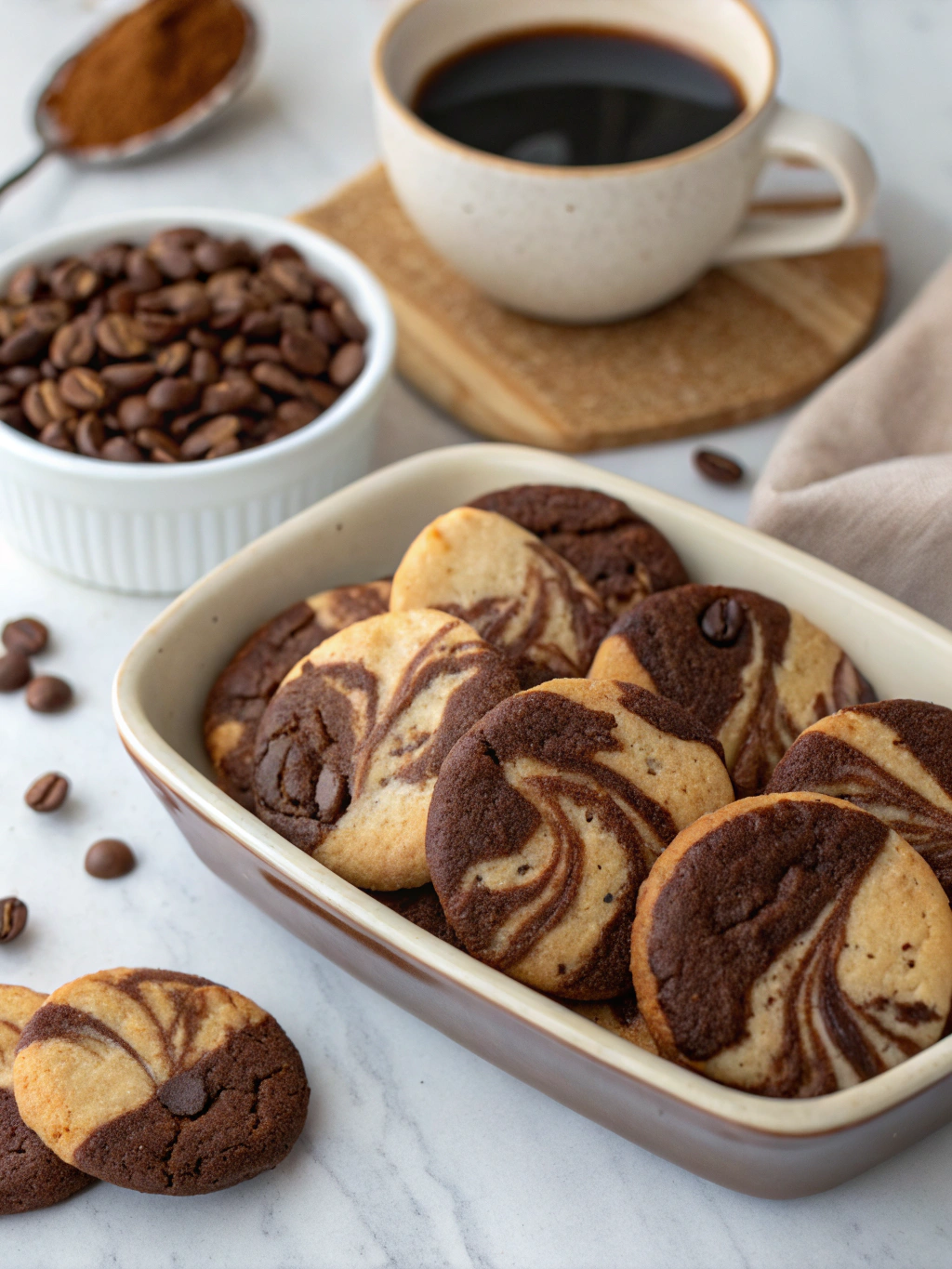 Marbled Chocolate Coffee Cookies