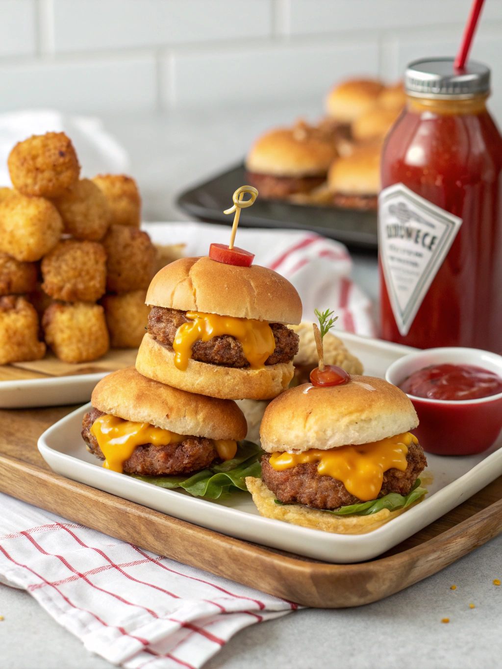 Mini Tater Tot Cheeseburgers