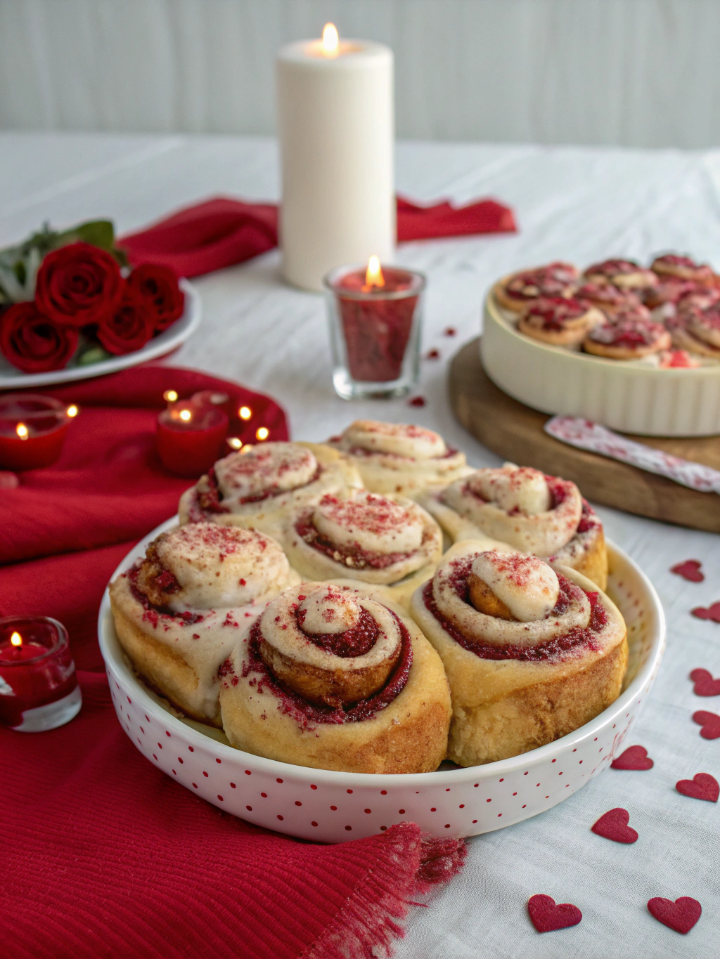 Red Velvet Valentine’s Cinnamon Rolls