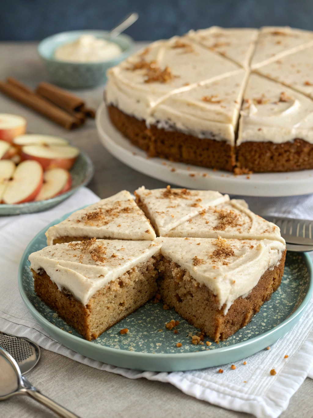 Applesauce Cake with Cinnamon Cream Cheese Frosting