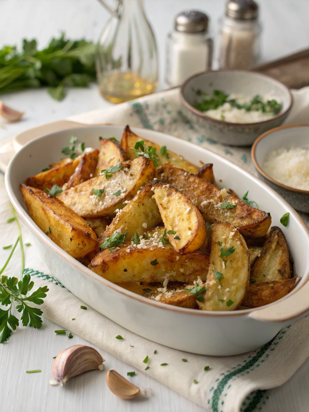 Baked Garlic Parmesan Potato Wedges