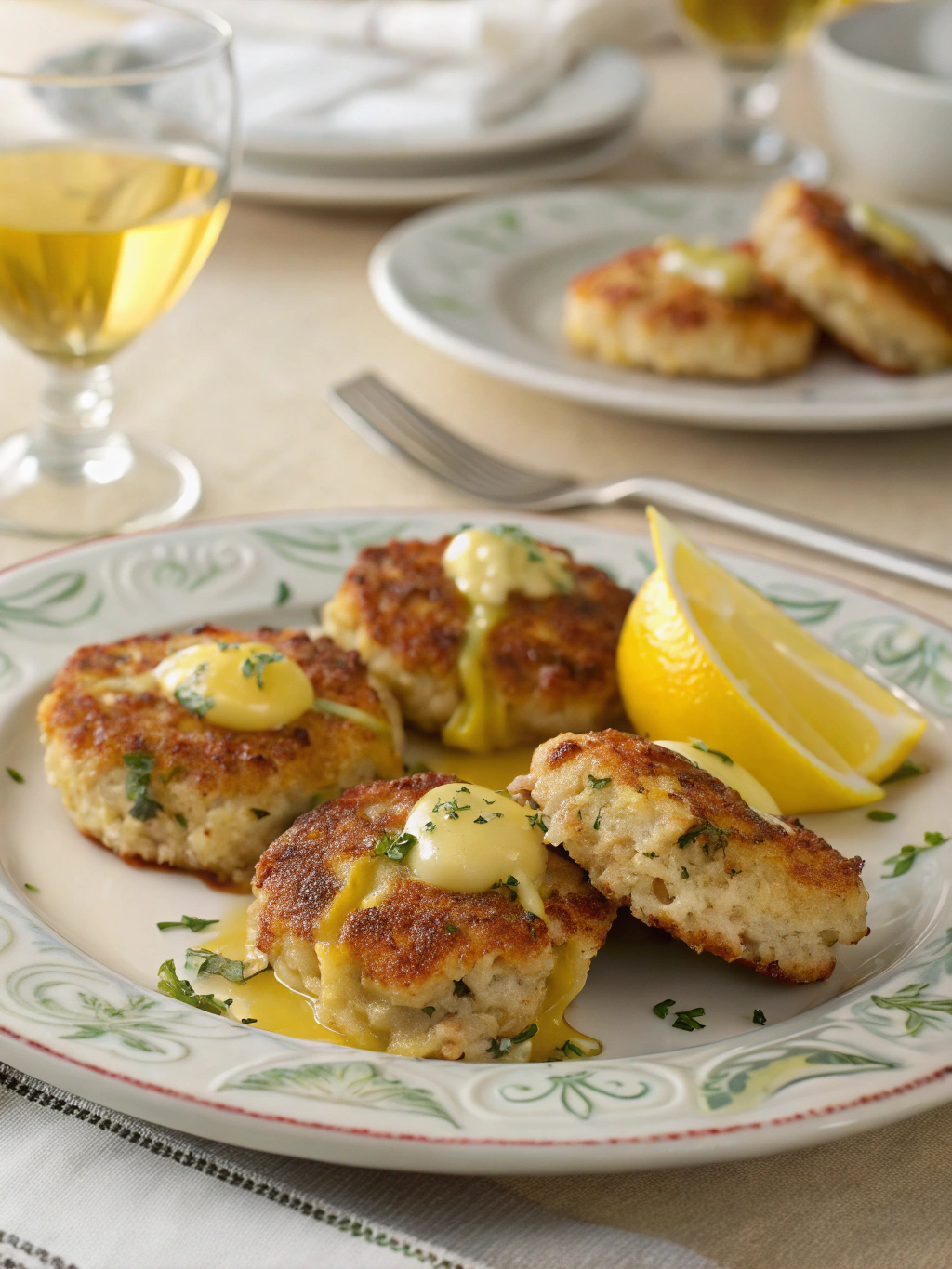 Cheddar Bay Crab Cakes with Lemon Butter Drizzle