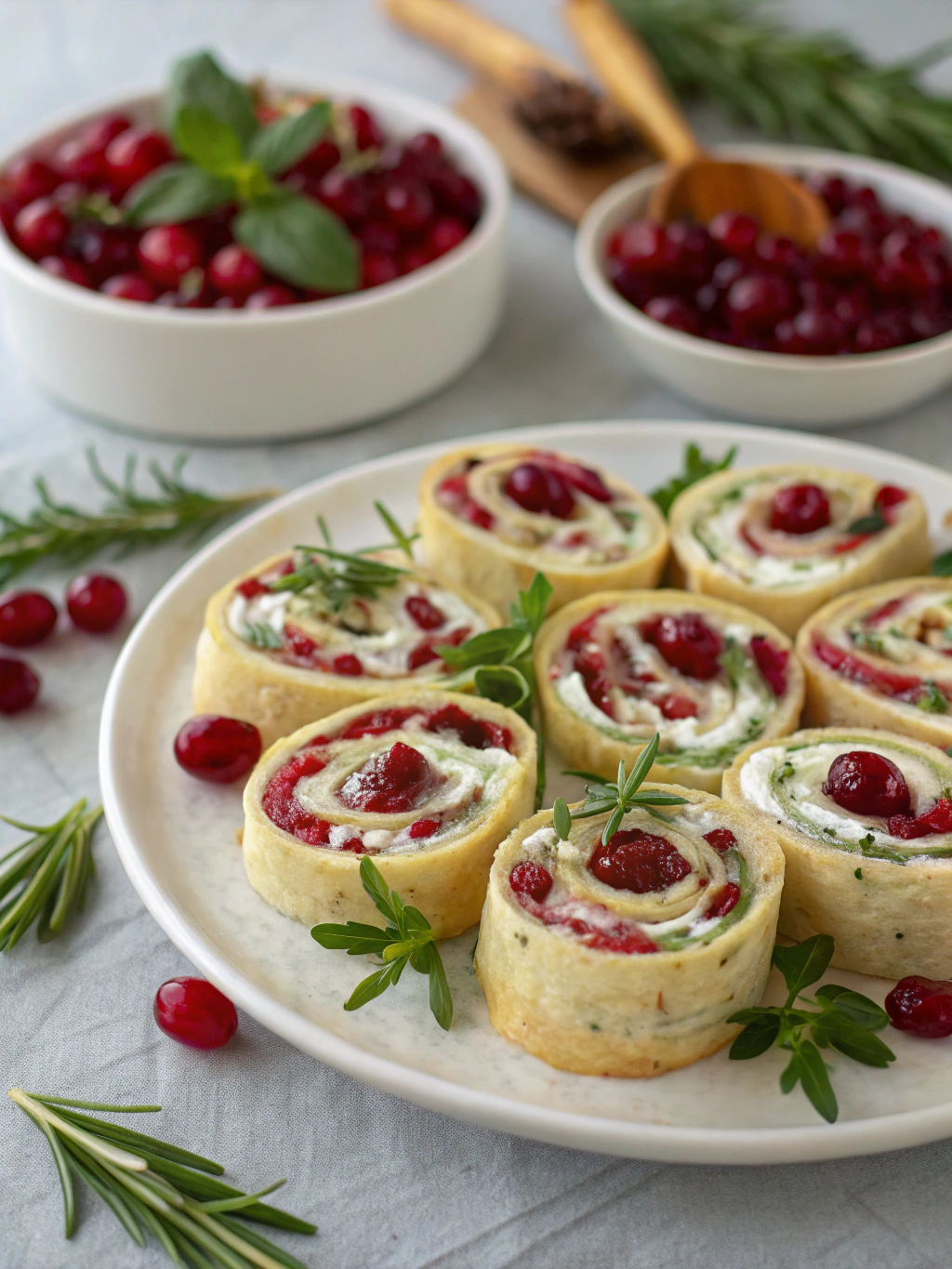 Cranberry Feta Pinwheels
