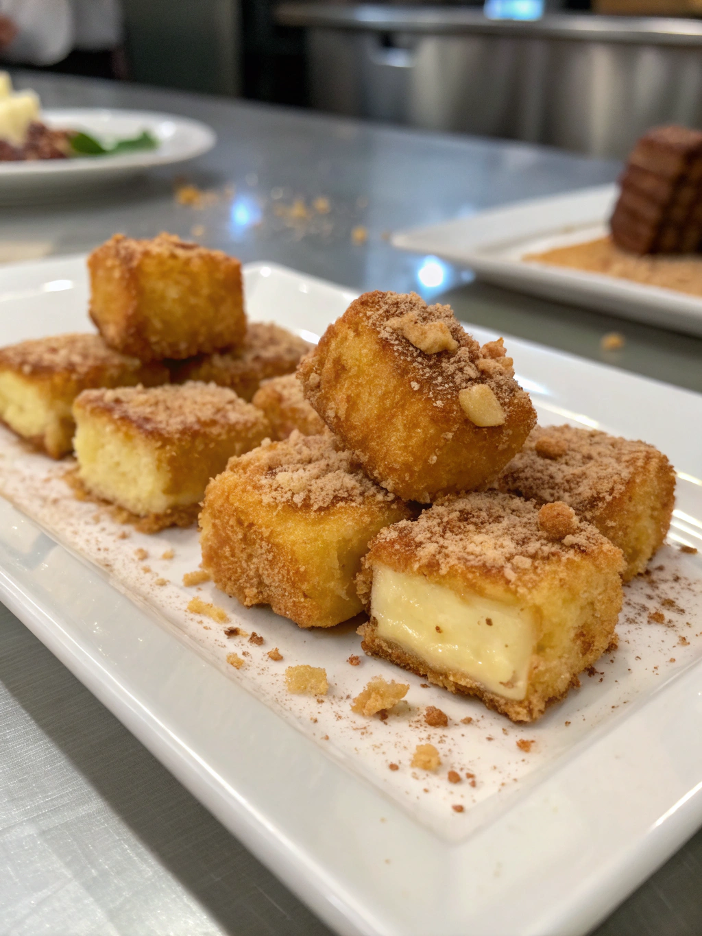 Crispy Fried Cheesecake Bites