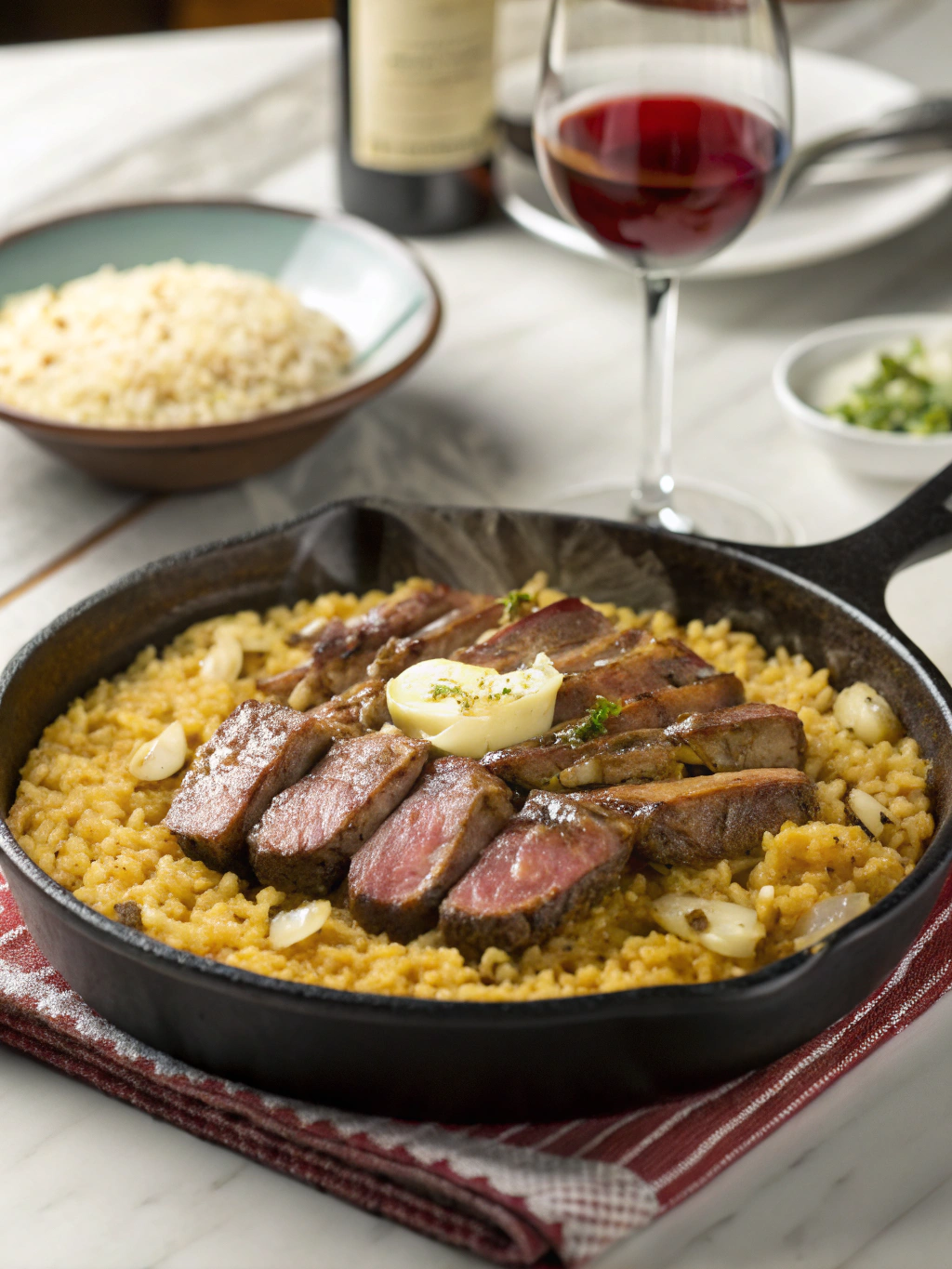 Honey Garlic Butter Steak and Rice Skillet