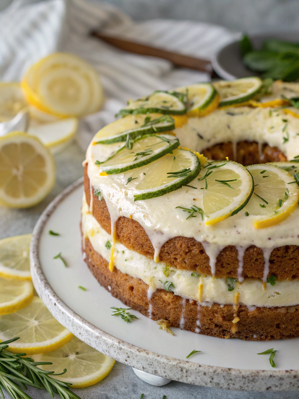 Lemon Zucchini Cake with Cream Cheese Filling