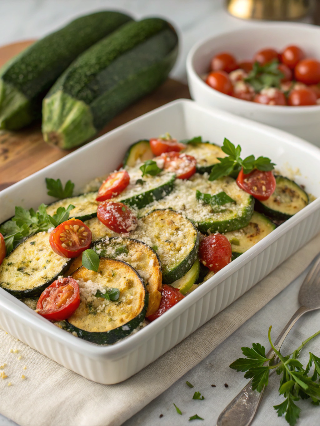 Roasted Garlic-Parmesan Zucchini, Squash, and Tomatoes