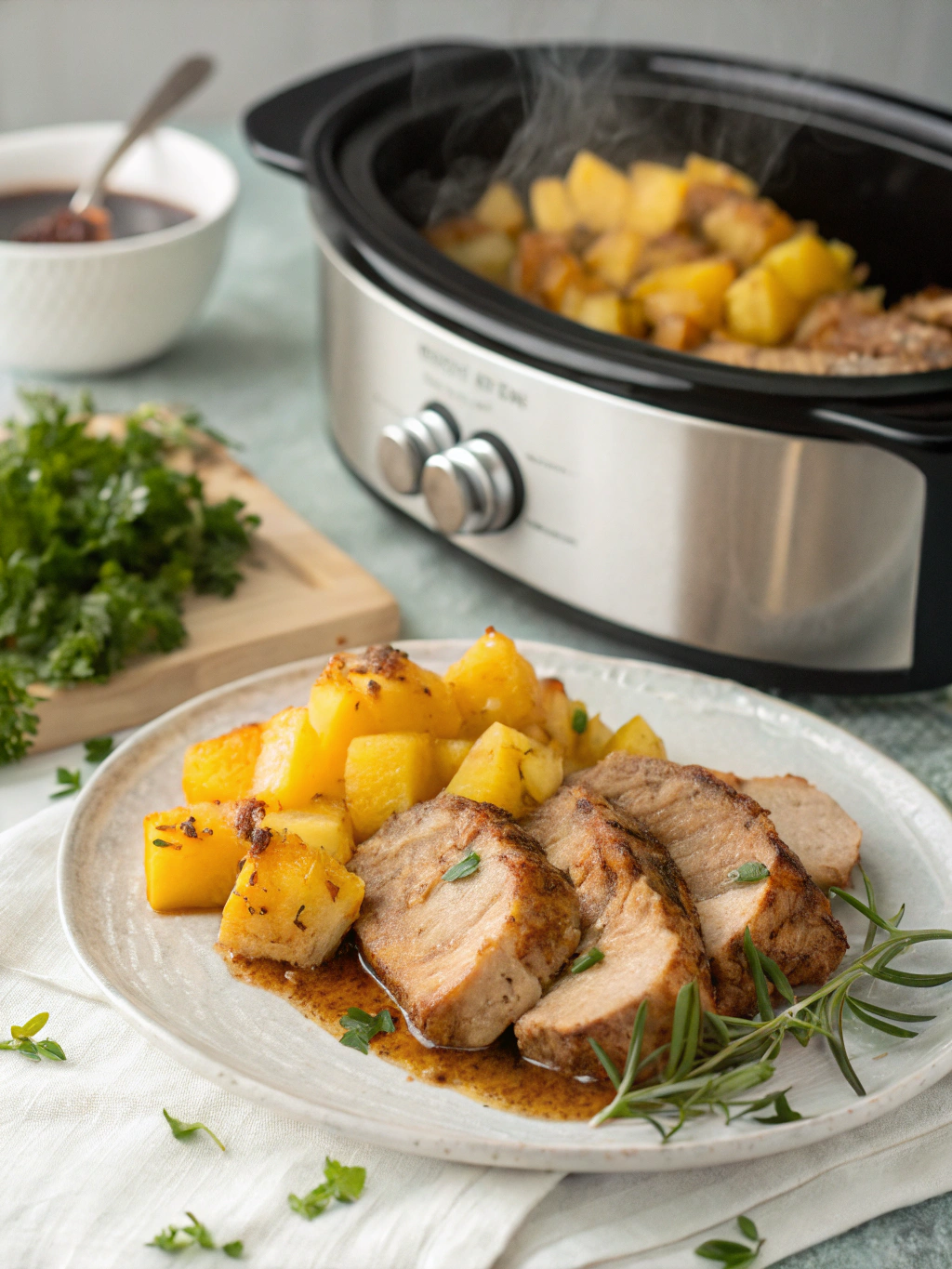 Slow Cooker Pineapple Pork Loin
