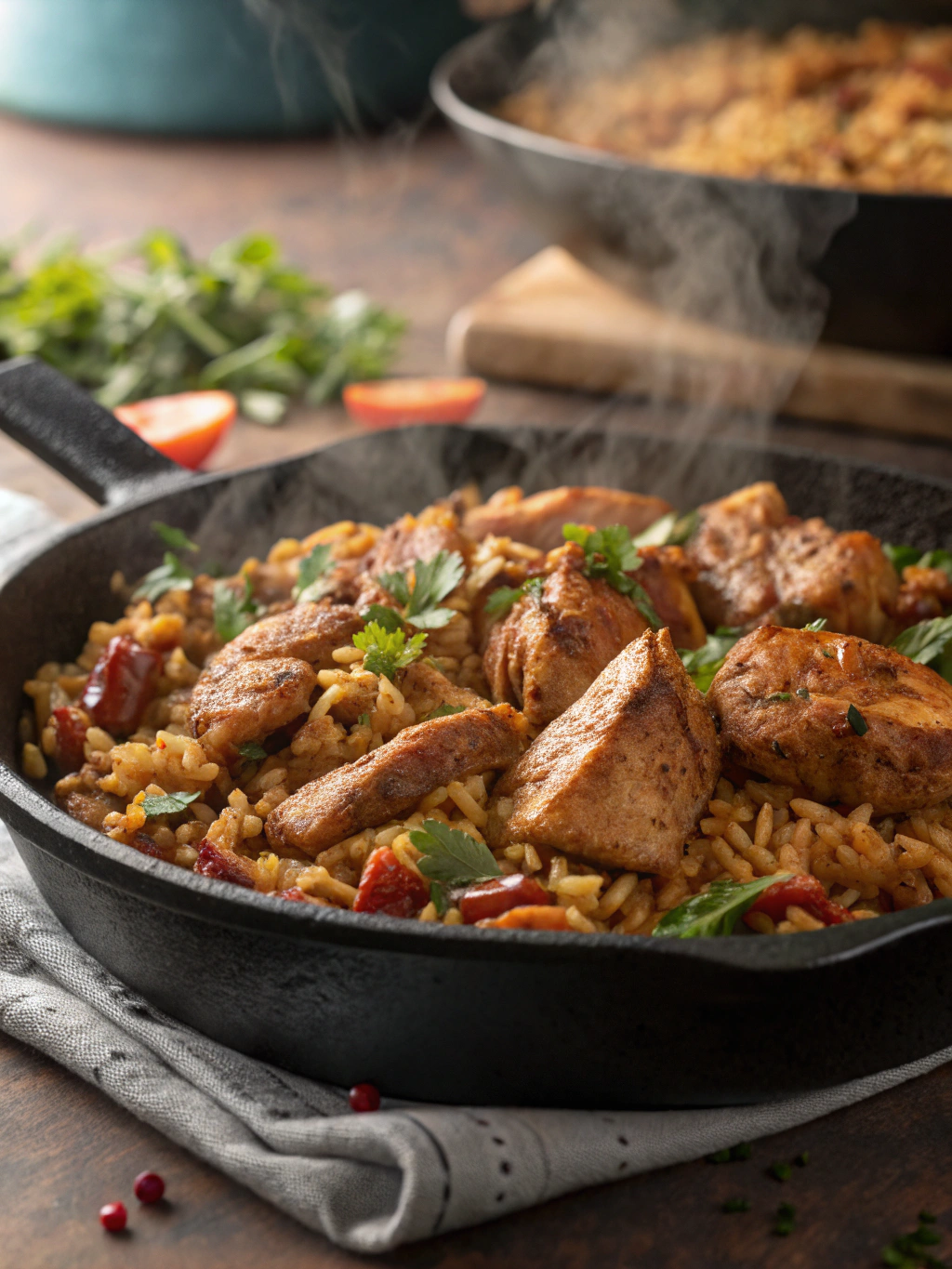 Smoky Chipotle BBQ Chicken and Rice Skillet