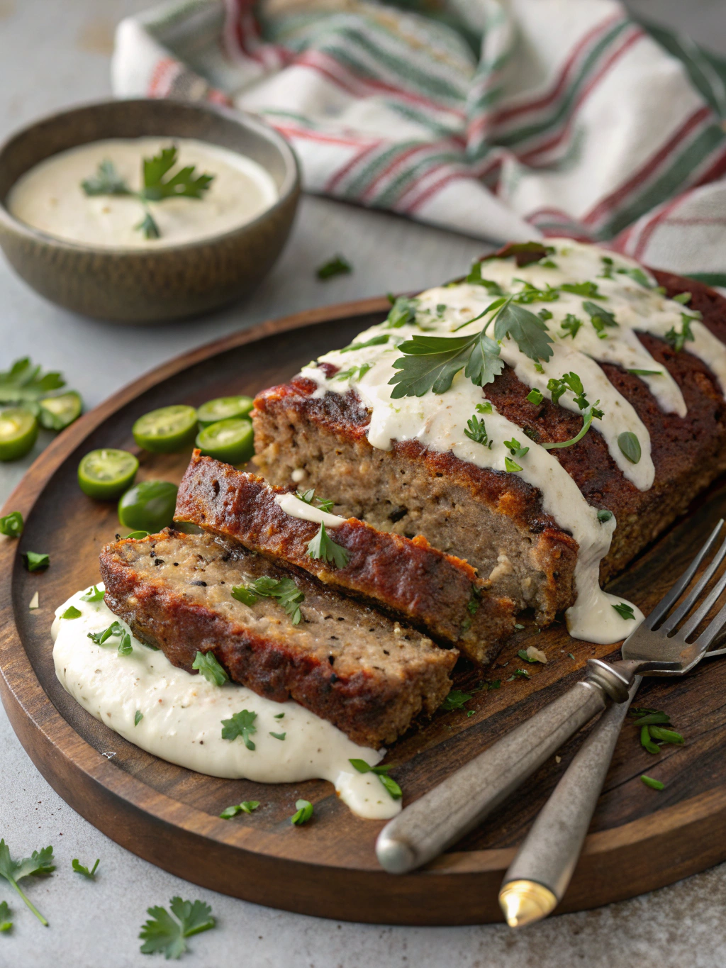 Smoky Jalapeno Popper Meatloaf with Creamy Ranch Drizzle