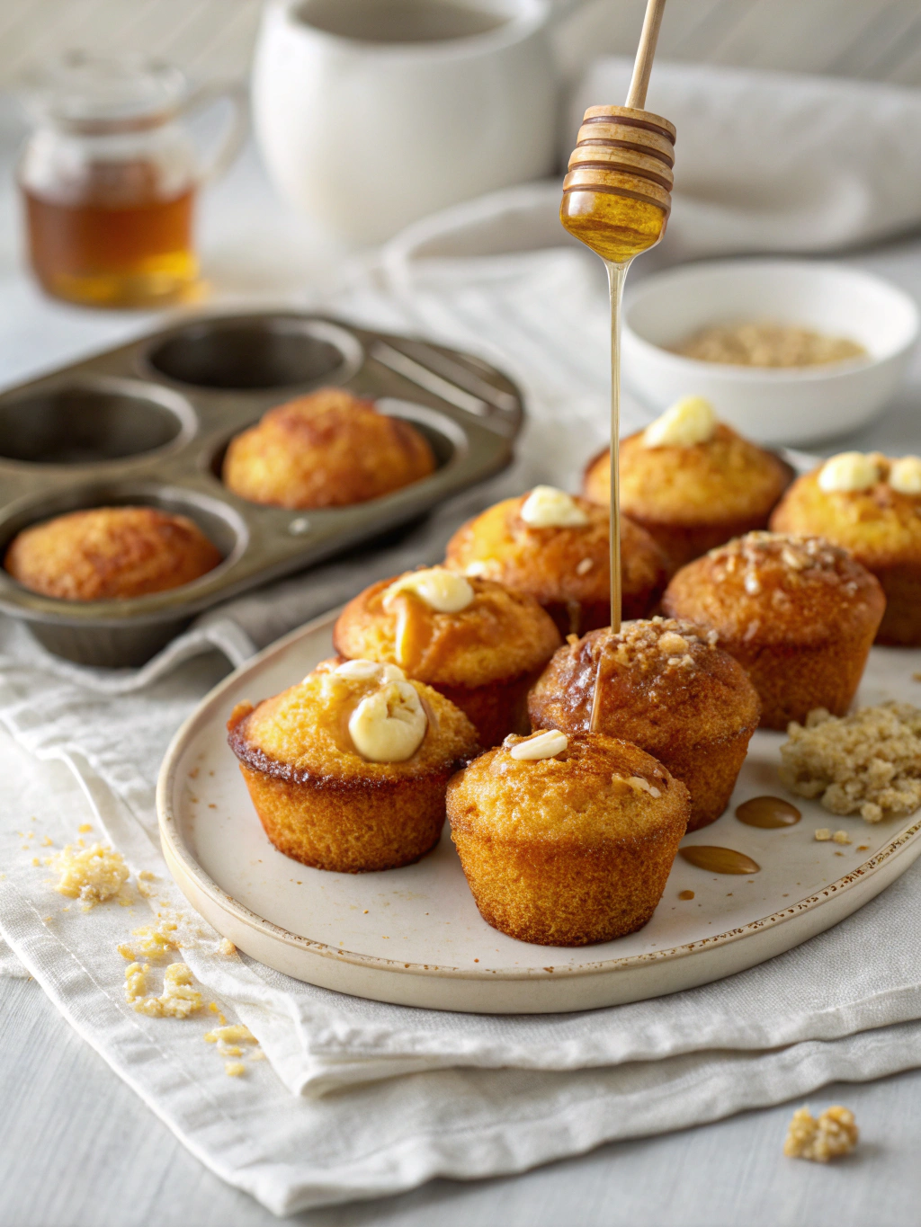 Southern-Style Honey Butter Cornbread Poppers
