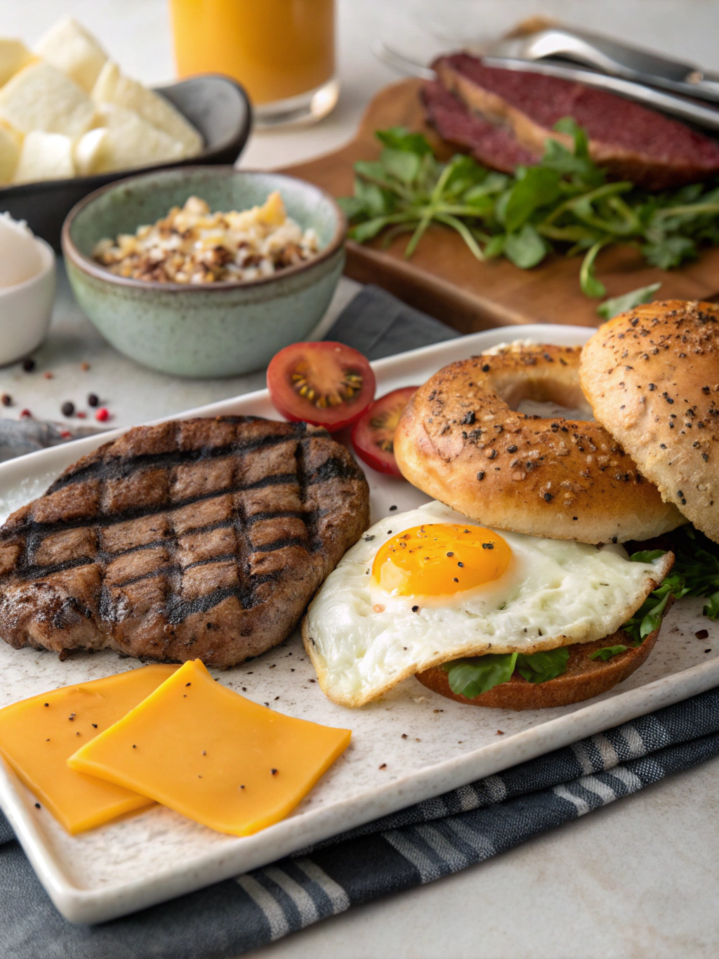 Steak Egg Cheese Bagel Bliss