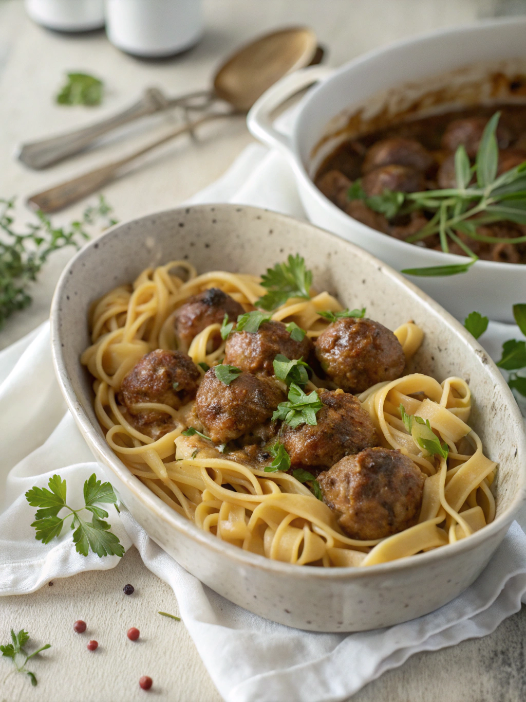 Swedish Meatball Noodle Bake