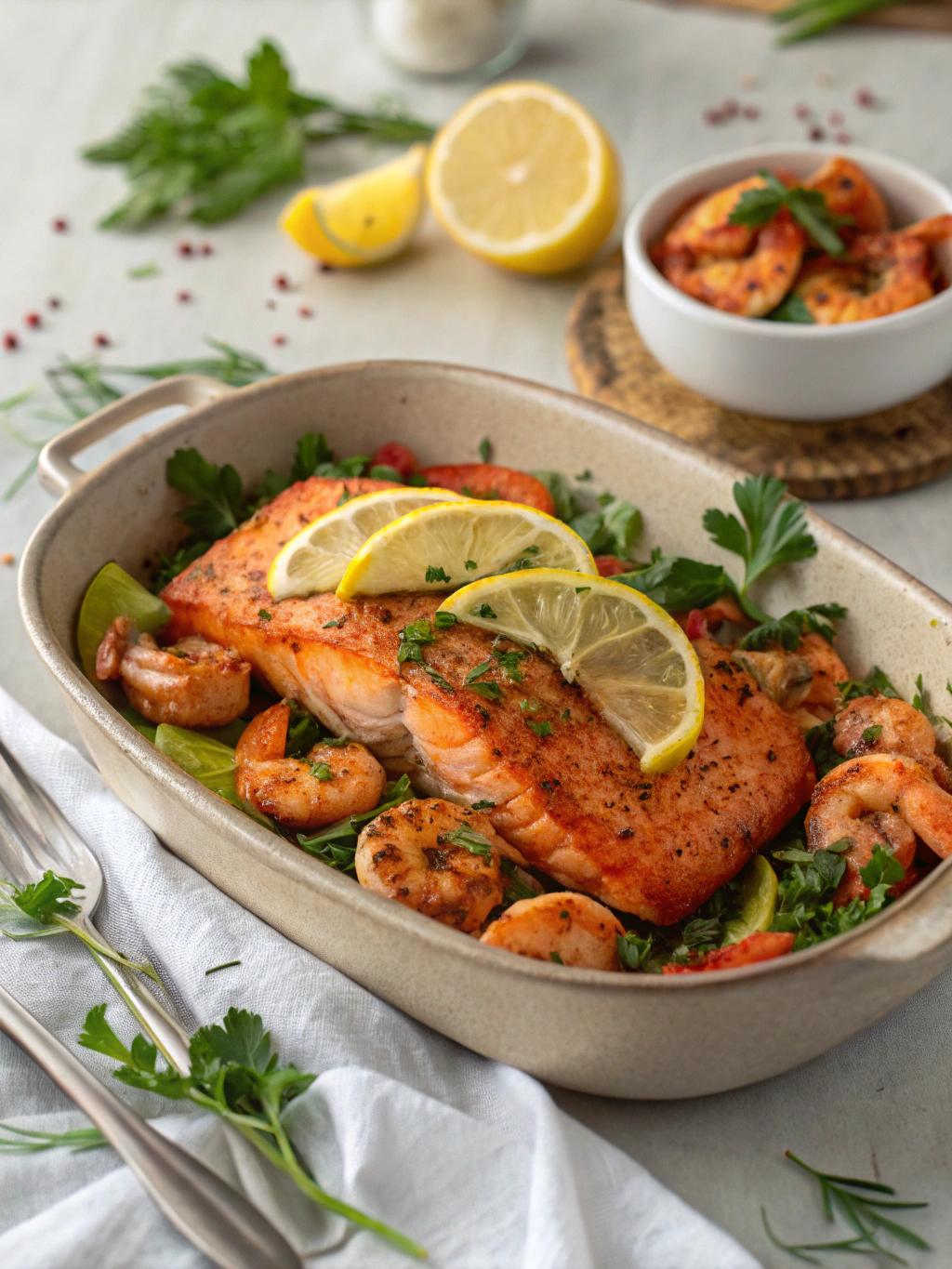 Cajun Salmon and Shrimp