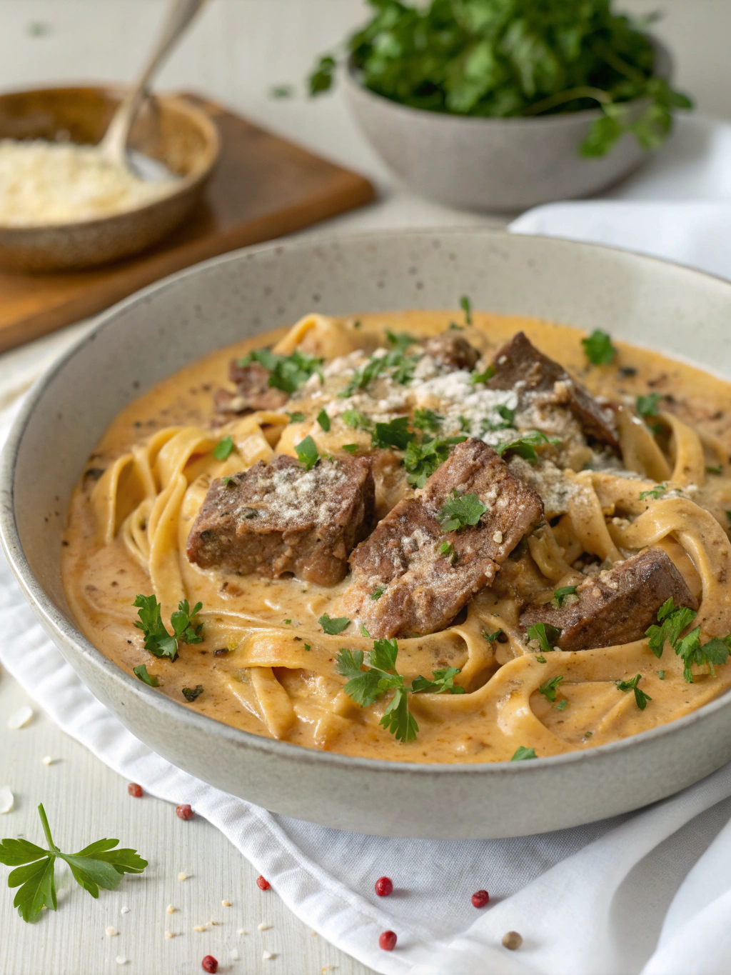 Creamy Cajun Steak Alfredo
