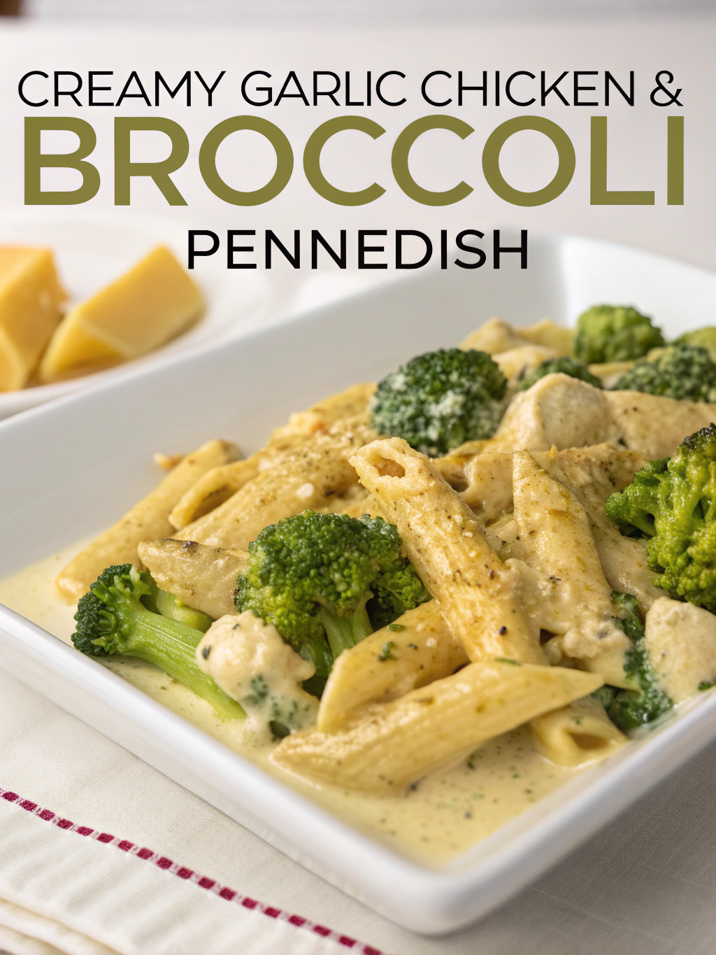 Creamy Garlic Chicken & Broccoli Penne