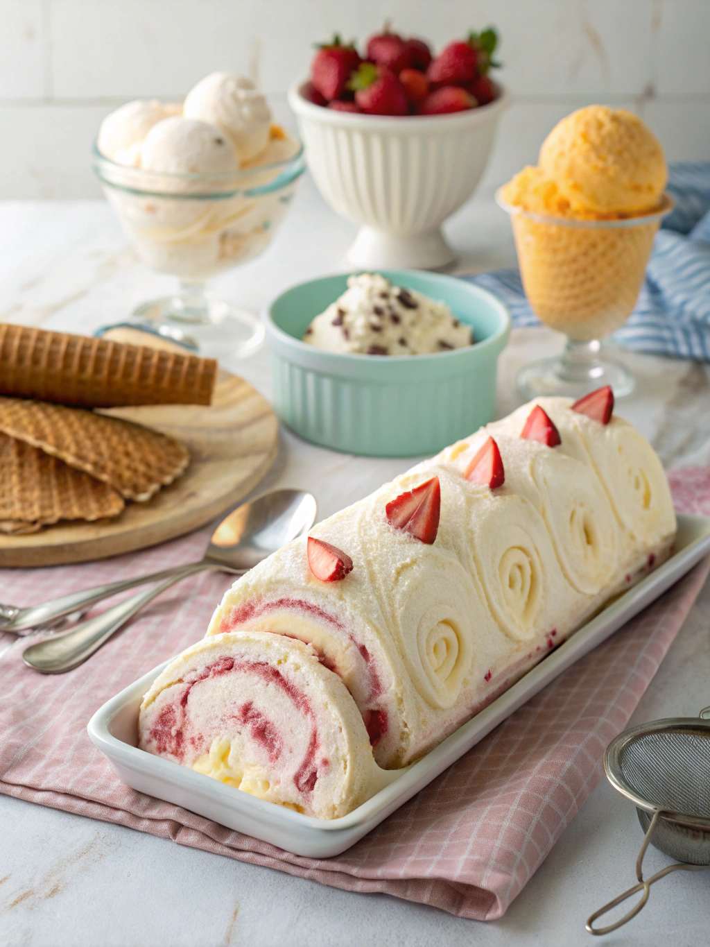 Easy Ice Cream Log