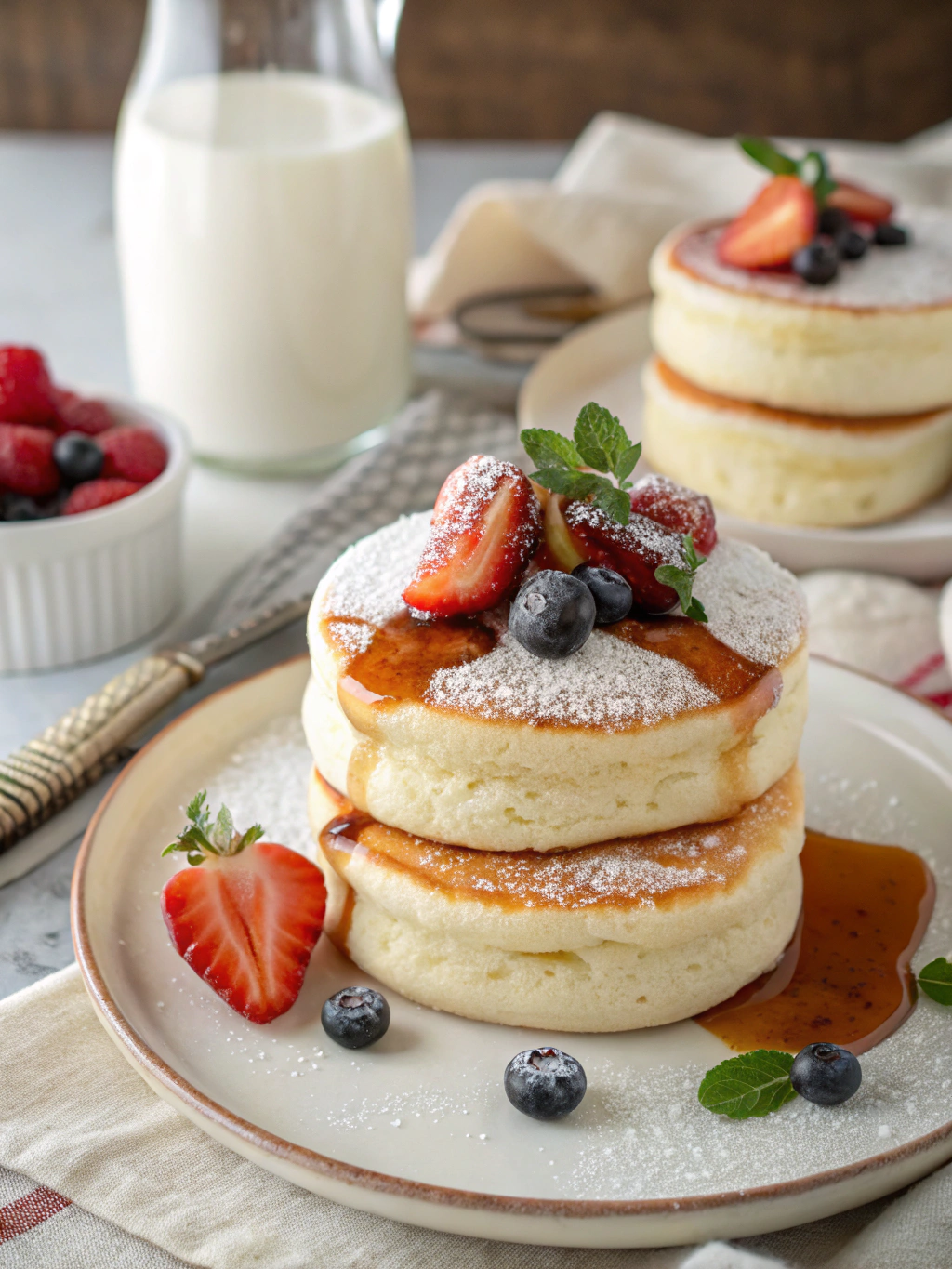 Fluffy Japanese Soufflé Pancakes