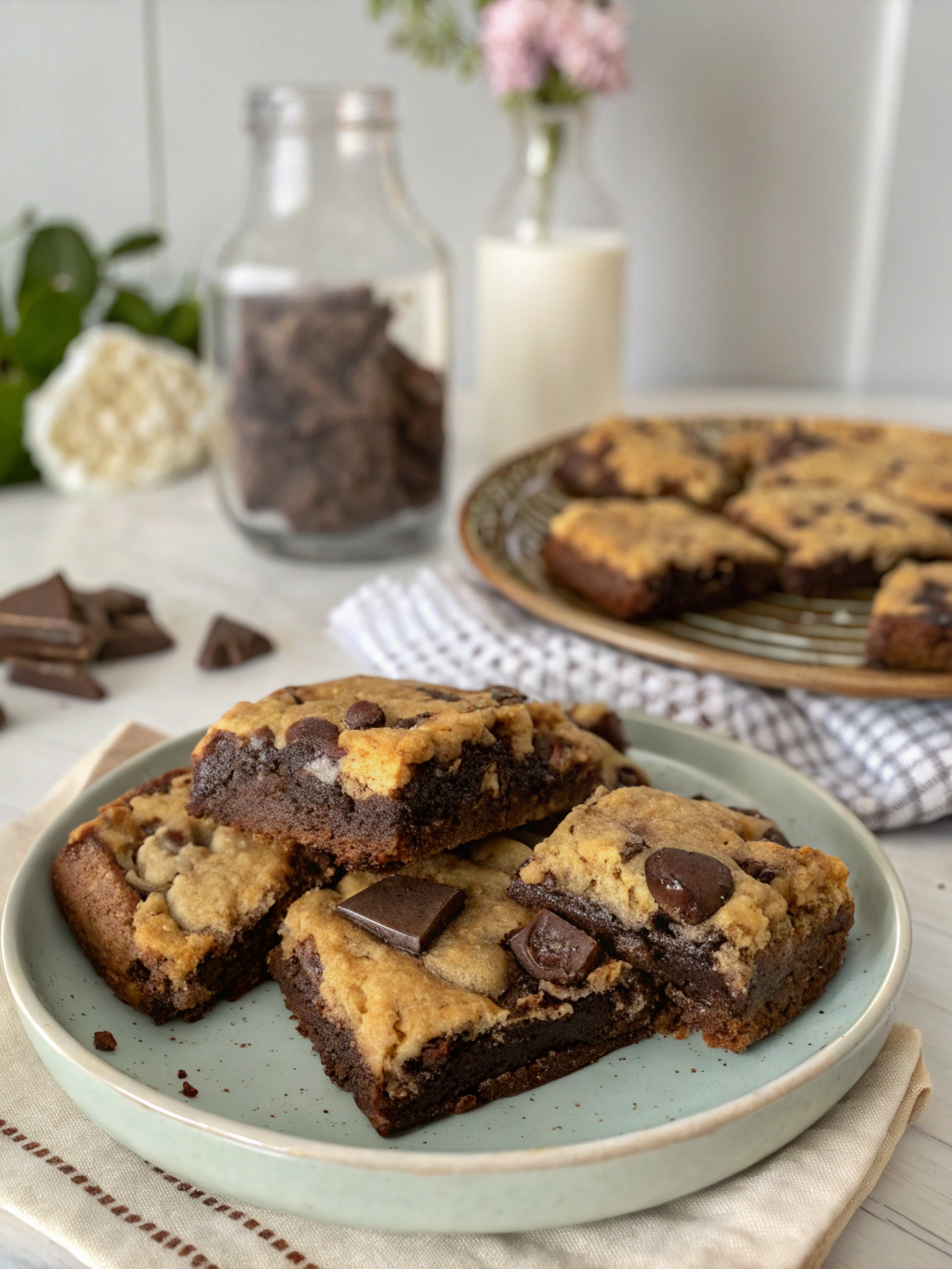 Fudgy Chewy Browkies (Brookies)