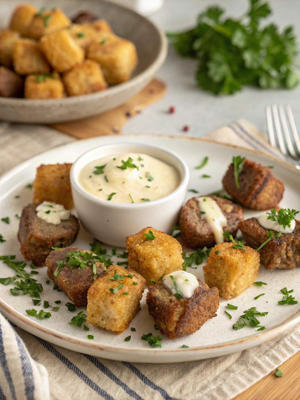 Garlic Butter Steak Bites with Parmesan Cream Sauce