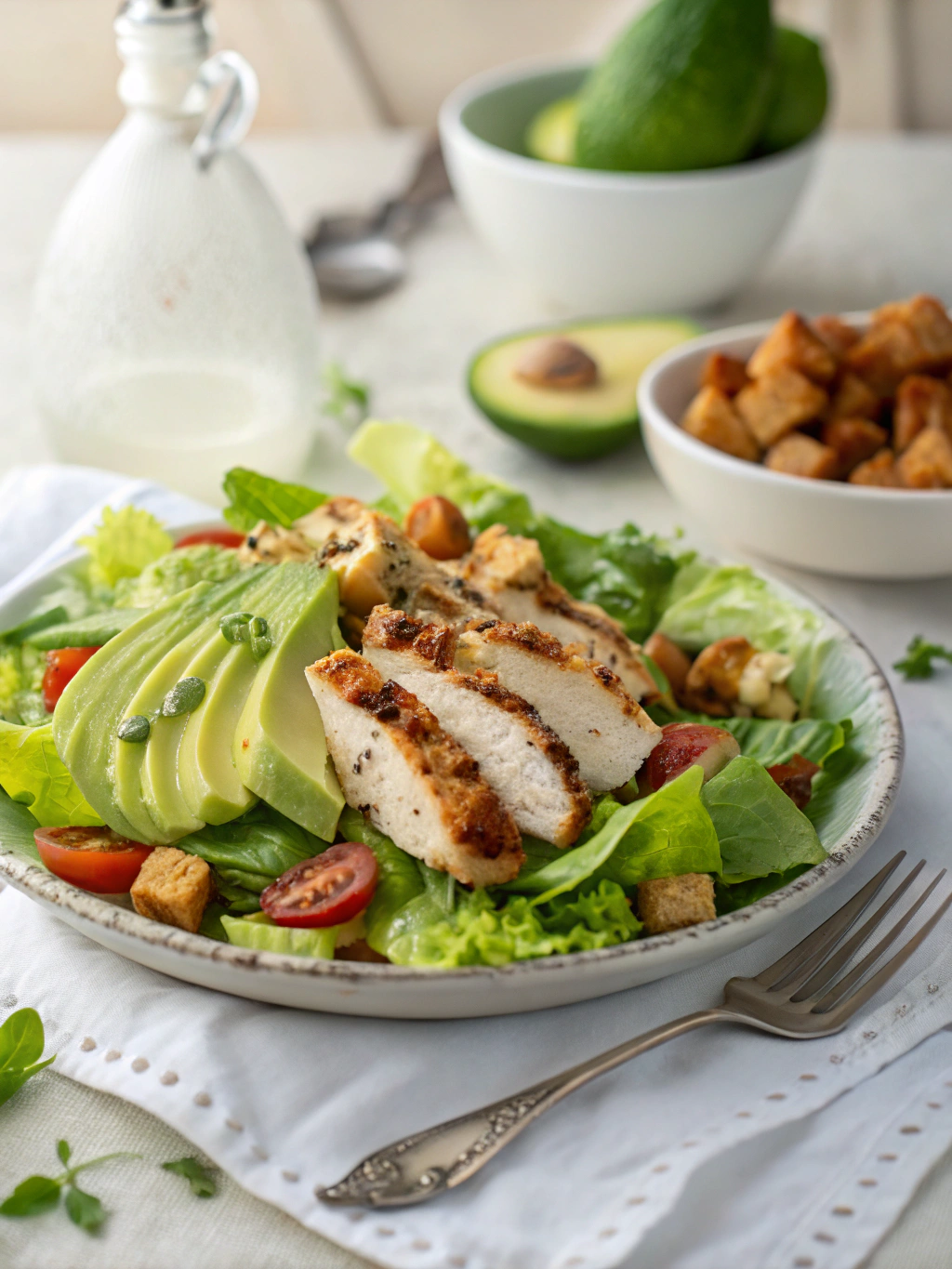 Grilled Chicken Salad with Avocado Dressing
