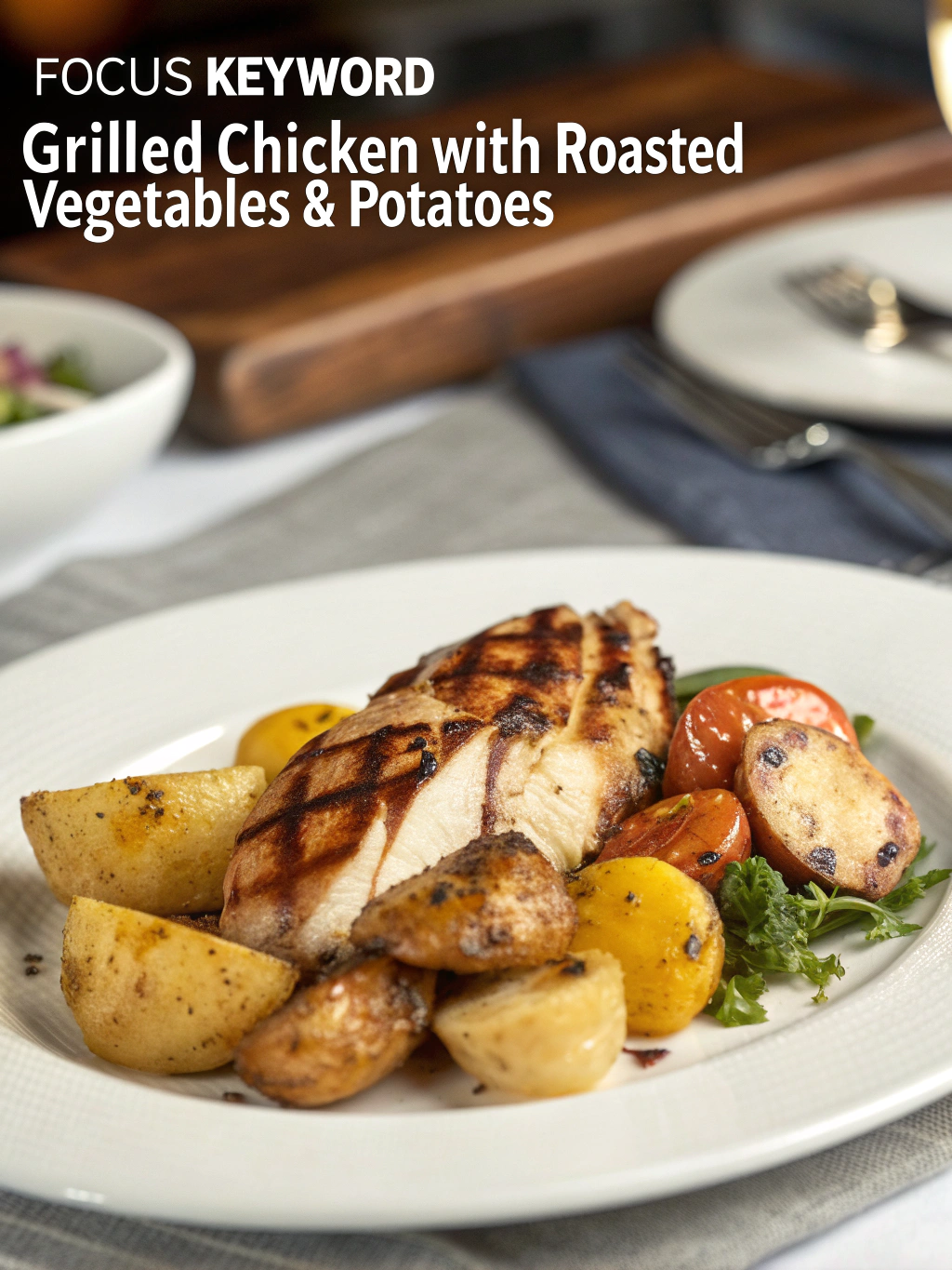 Grilled Chicken with Roasted Vegetables & Potatoes