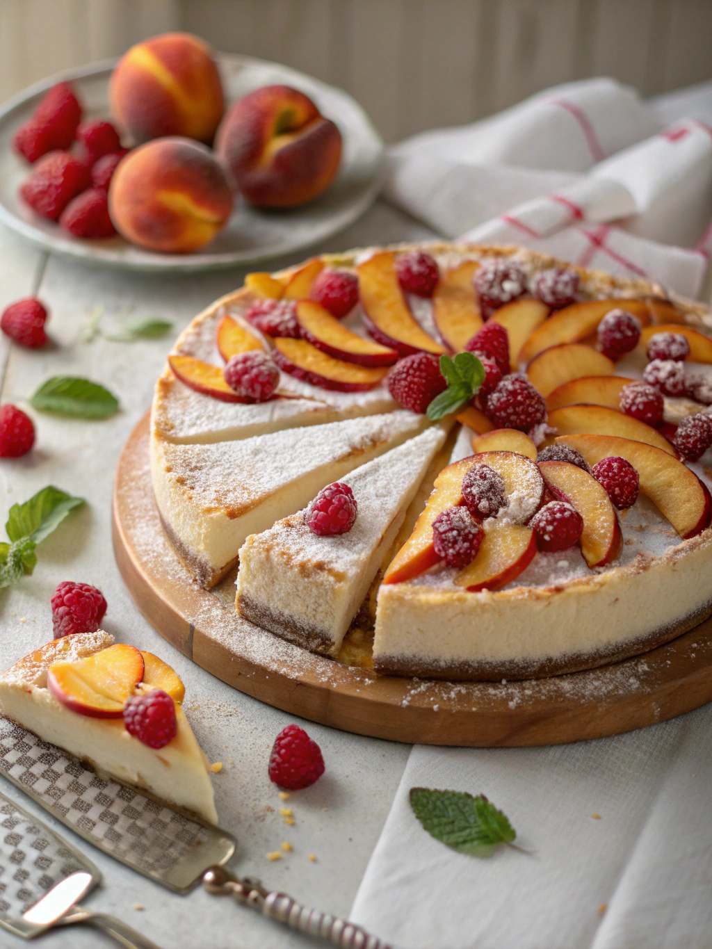 Peach Raspberry Cheesecake