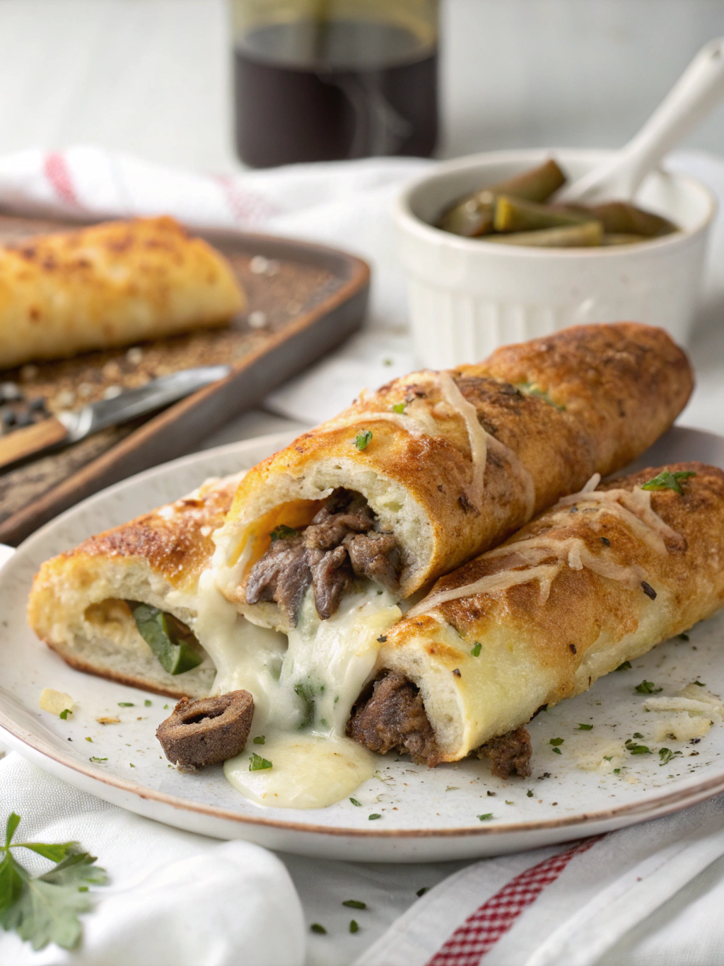 Philly Cheesesteak Stuffed Cheesy Breadsticks